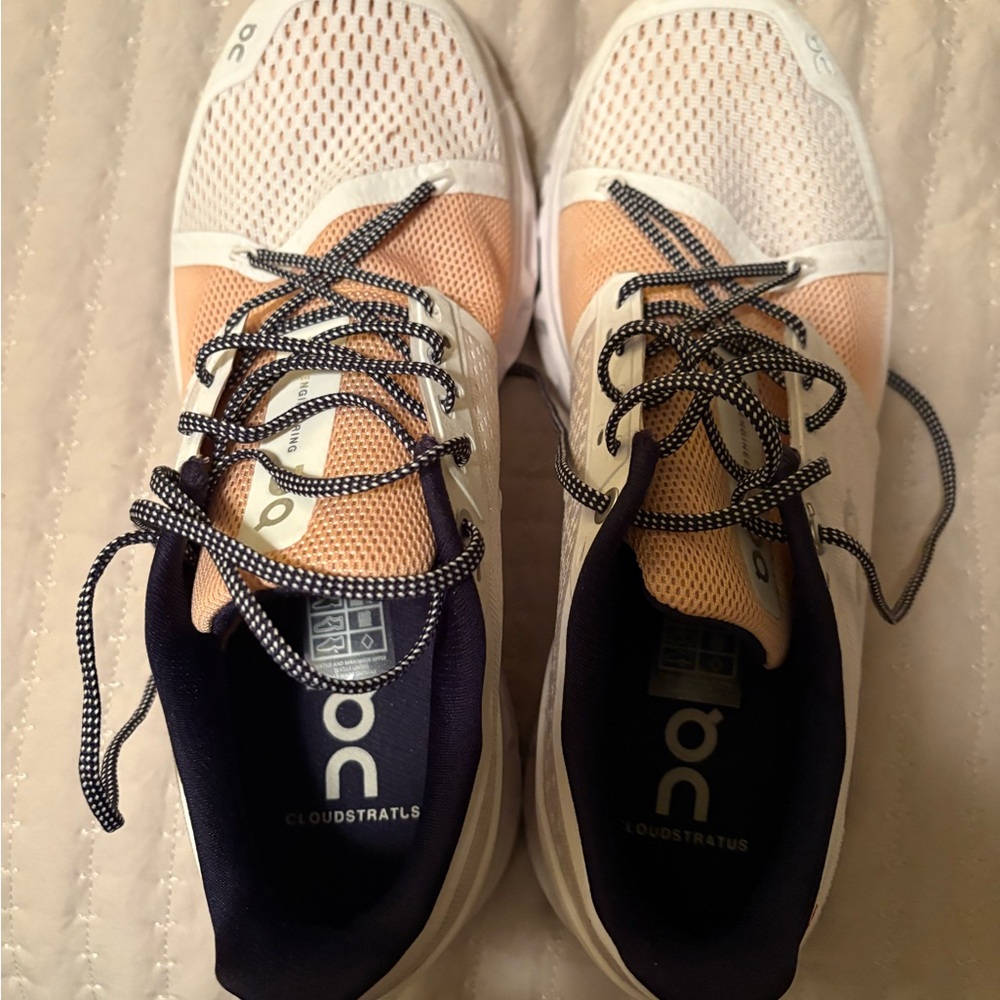 On Cloud  Sneakers with white and Peach Accents